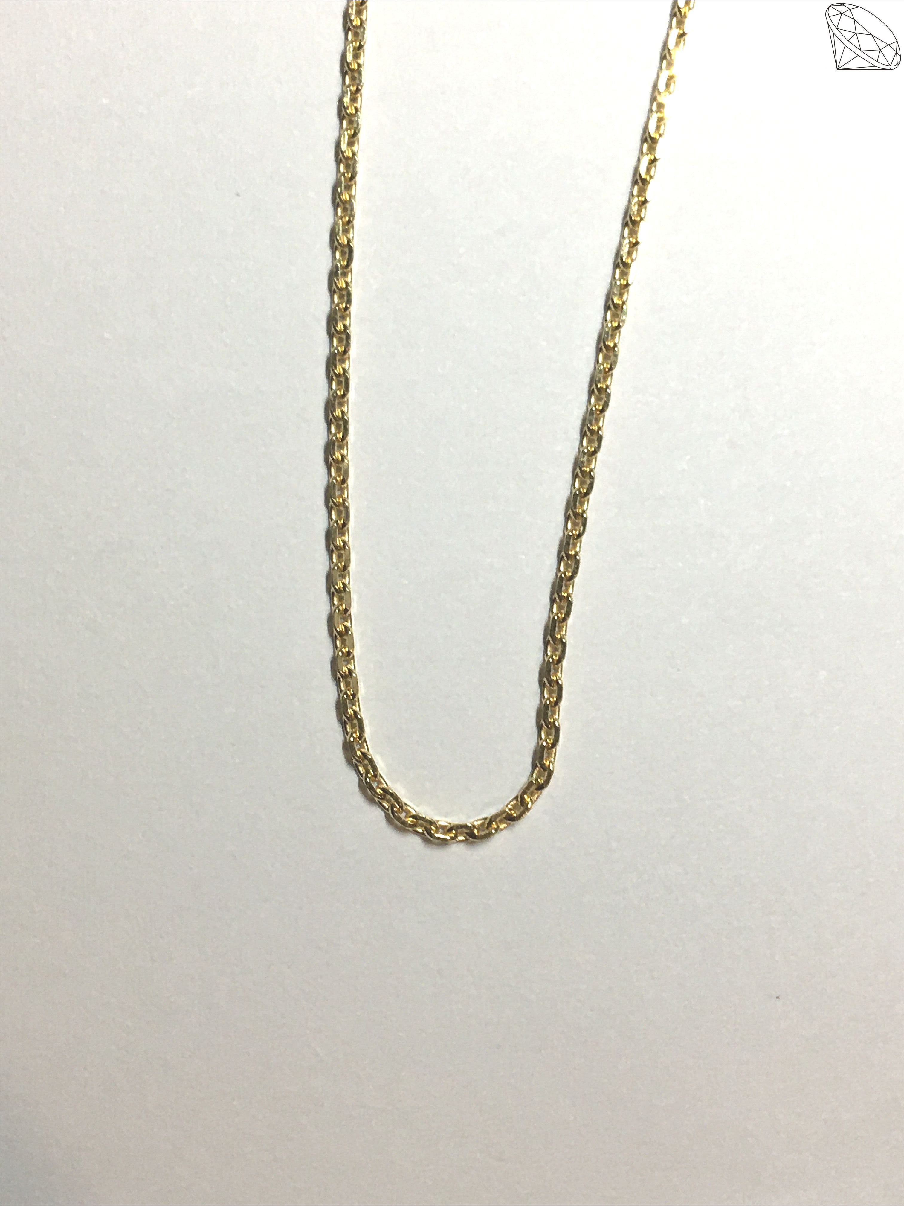 Anker Facet forgyldt slv halskde 0,6mm 42 cm