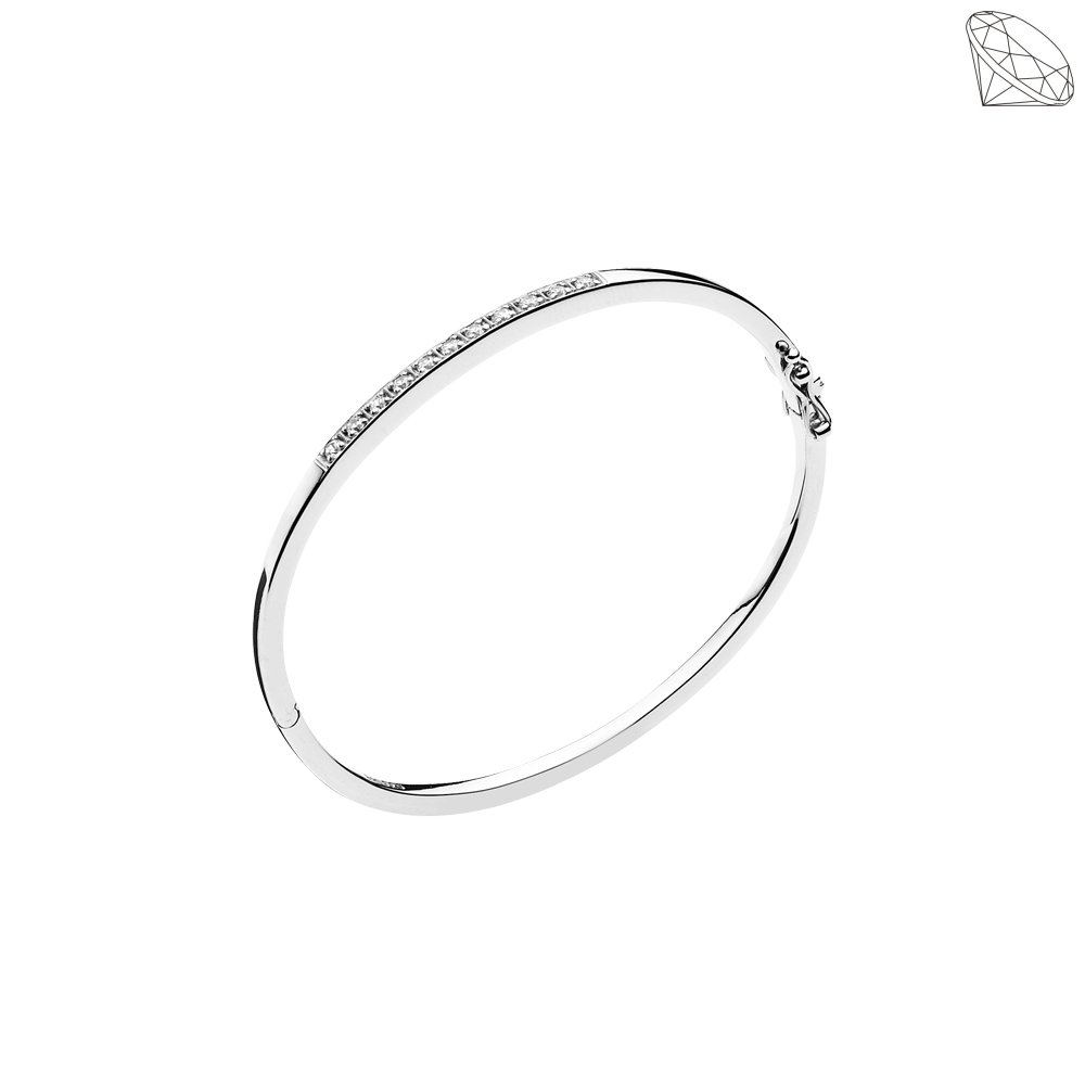Slv rhodineret armring med 11x2mm zirkonia