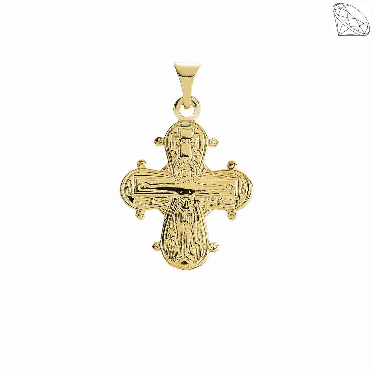 Dagmarkors forgyldt slv vedhng 18X16 mm - 925