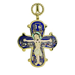 Dagmarkors i forgyldt slv med mangefarvet emalje 37X31 mm