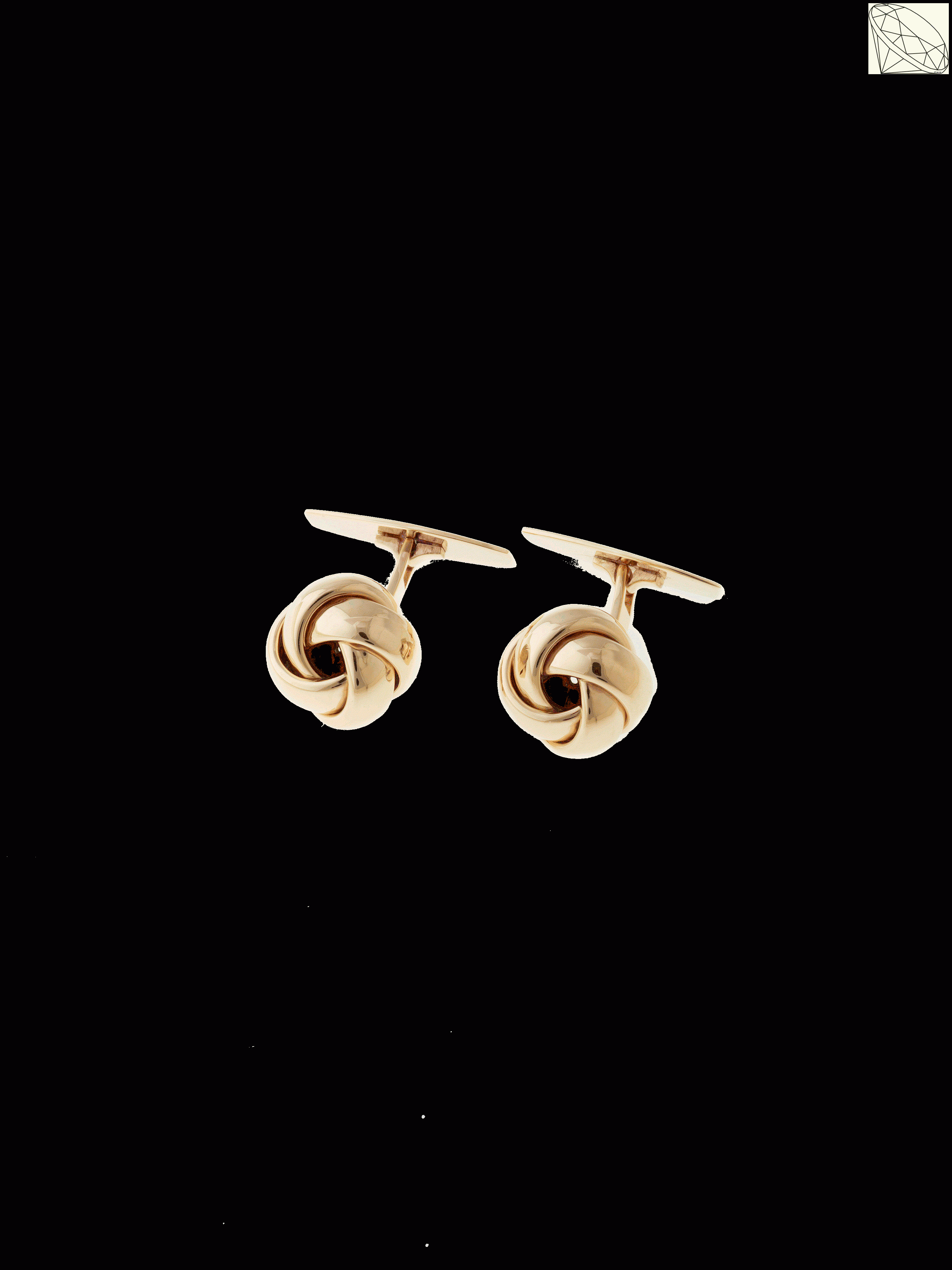 MANCHETKNAP KNUDE I 14 KARAT GULD 15MM