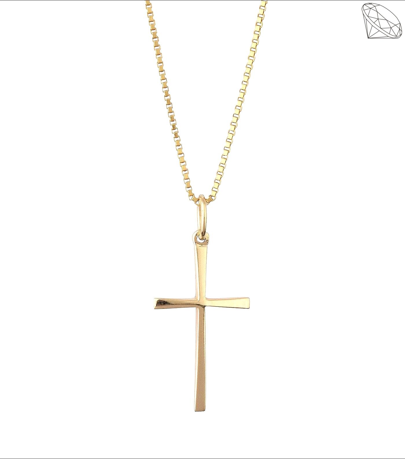 Slv Stavkors forgyldt 12x22mm med kde