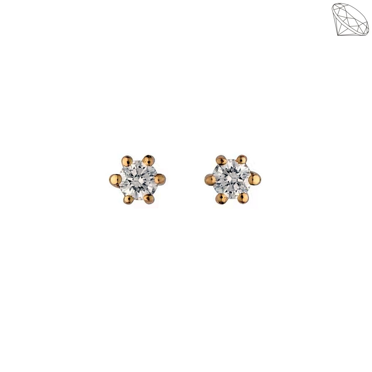  restik 14 karat rdguld 6 greb 0,06ct WSI diamant