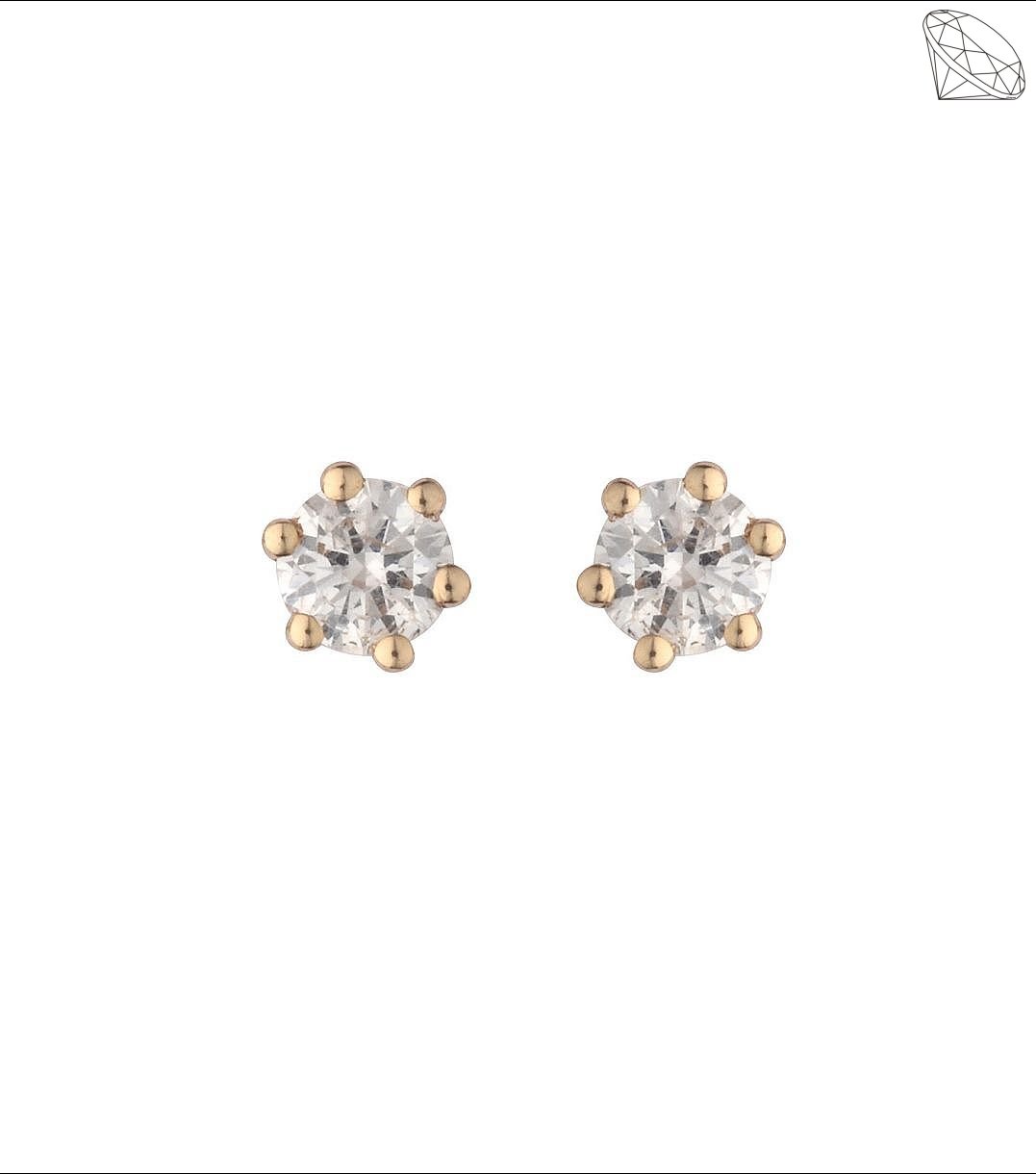 Ørestik 14 karat rødguld 6 greb 0,16ct WSI diamant