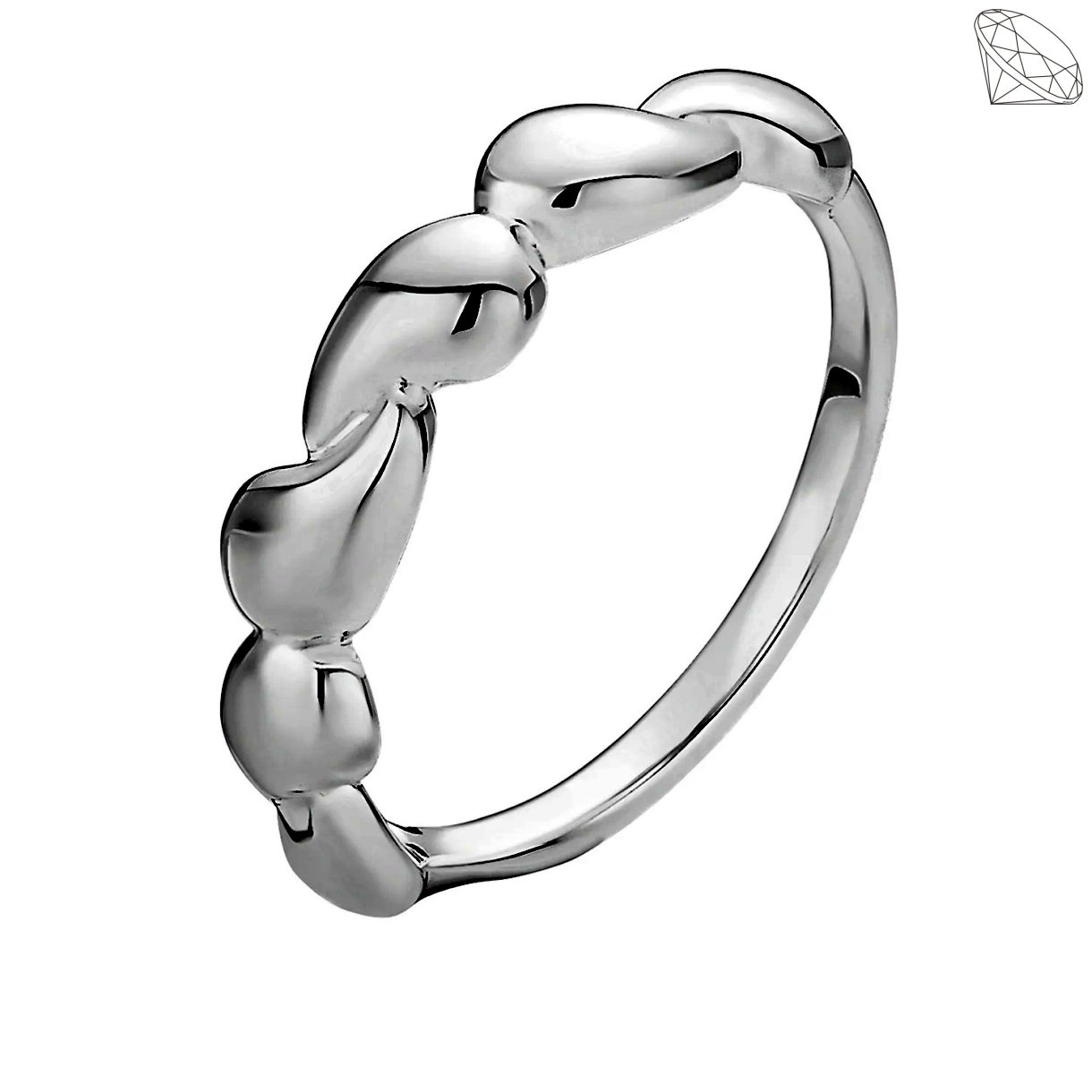 Ring dobbelt drbe i poleret slv 925