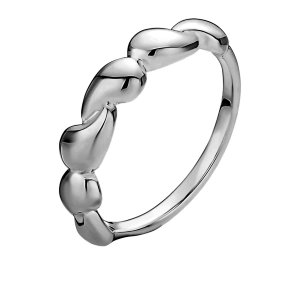 Ring dobbelt drbe i poleret slv 925