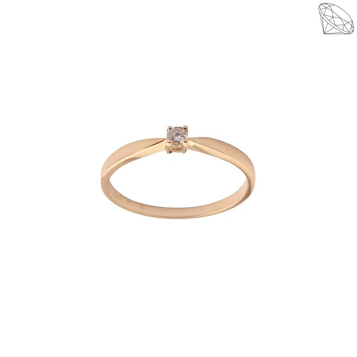 Ring rdguld 14 karat 4 greb 0,03ct WSI diamant