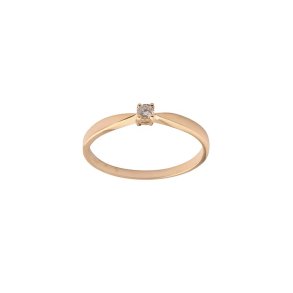 Ring rdguld 14 karat 4 greb 0,09ct WSI diamant