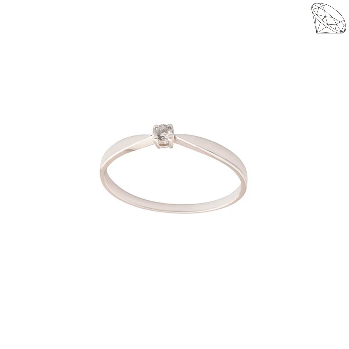 Ring hvidguld 14 karat 4 greb 0,05ct WSI diamant