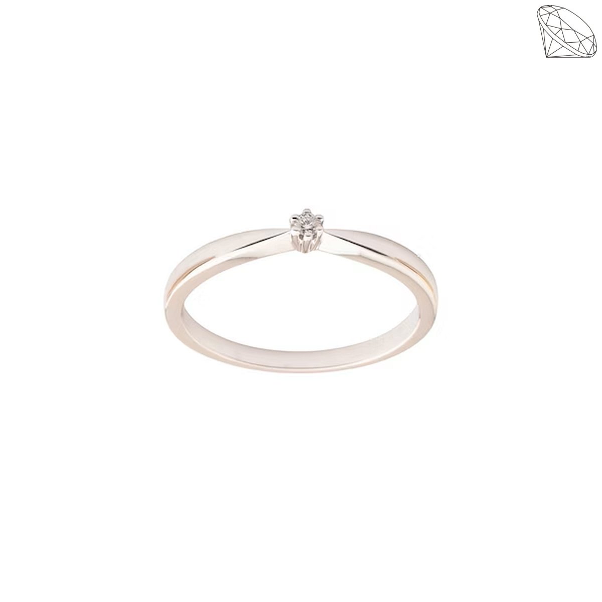 Ring hvidguld 14 karat 6 greb 0,03ct WSI diamant