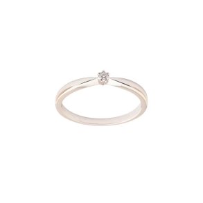 Ring hvidguld 14 karat 6 greb 0,03ct WSI diamant