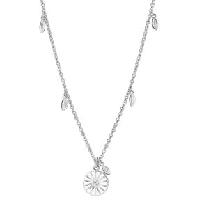 MARGUERIT COLLIER 11 MM MED BLADE HVID EMALJE 45-48 CM 925