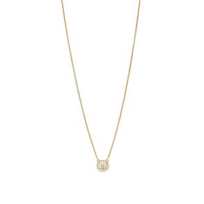 MARGUERIT COLLIER MED 1X11 MM 24 KT FORGYLDT 42-45 CM HVID EMALJE 925