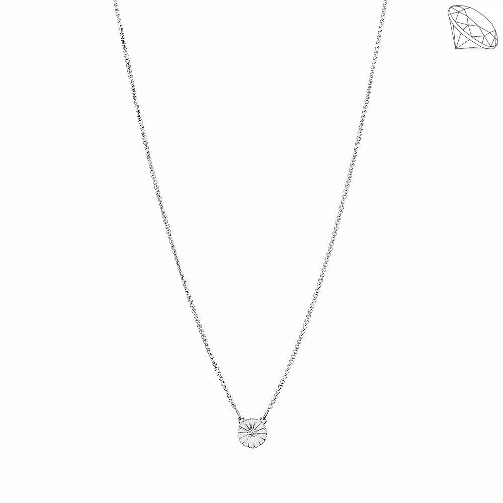 MARGUERIT COLLIER 1X11 MM MED HVID EMALJE 42-45 CM  925