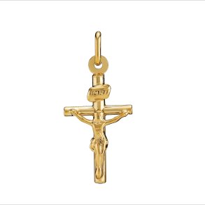 GULD KORS 9 KARAT VEDHNG MED KRISTUS 21X13MM 375