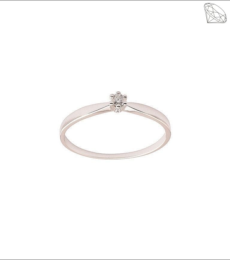 Ring hvidguld 14 karat 6 greb 0,07ct WSI diamant