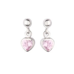 rehnger slv rhodineret hjerte rosa zirkonia