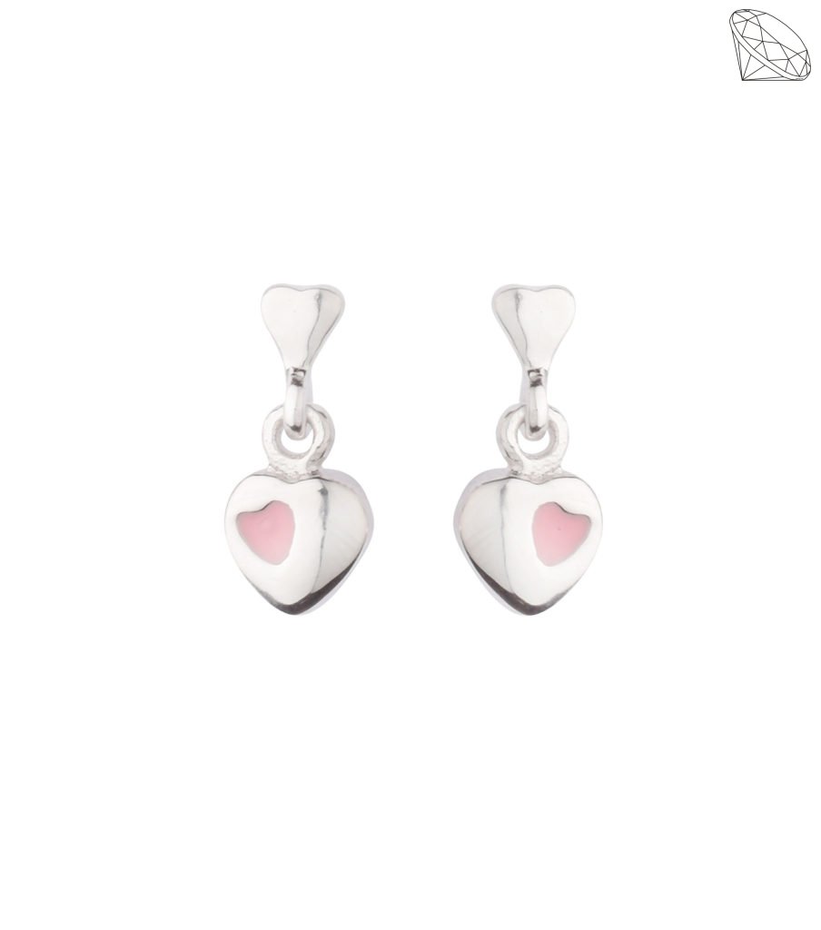 rehnger slv rhodineret hjerte pink emalje