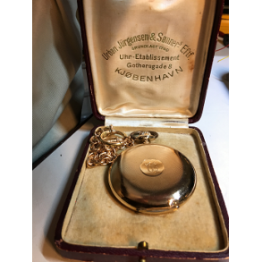 Urban Jrgensen & Snner Eftf. - 14karat guld dobbeltkapslet lommeur uden kden