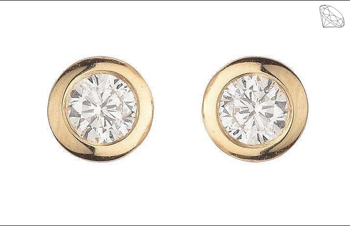 restik 14 karat rdguld konisk 0,04 ct diamant W/SI