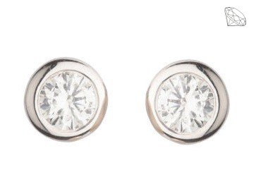 restik 14 karat hvidguld konisk 0,06ct W/SI