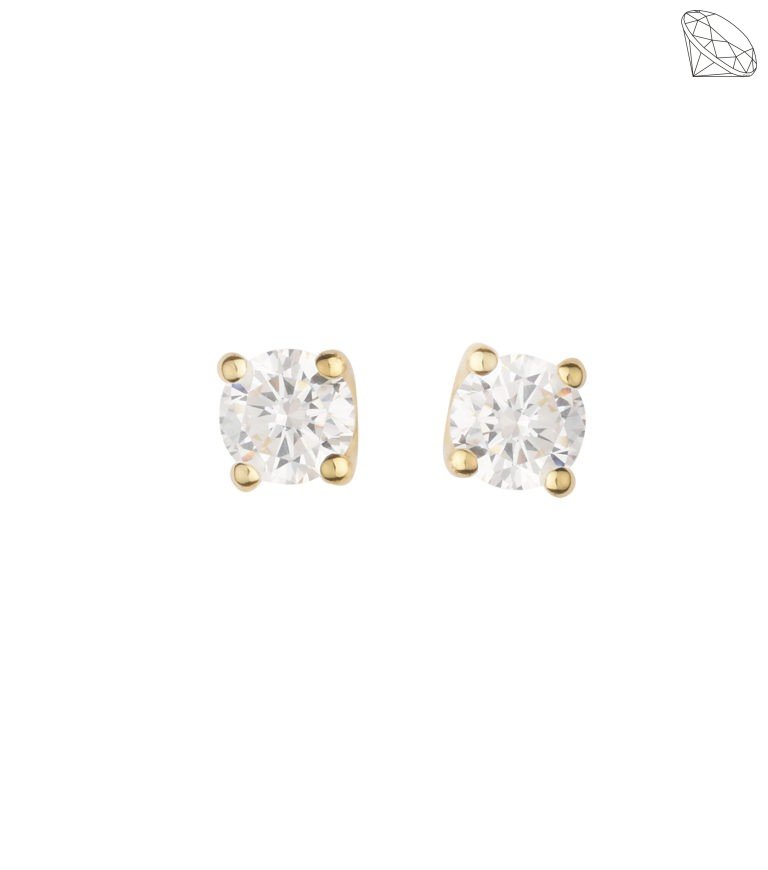 restik slv forgyldt 4 greb zirkonia - 5mm