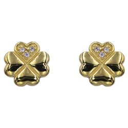 restik slv forgyldt zirkonia firklver hjerte