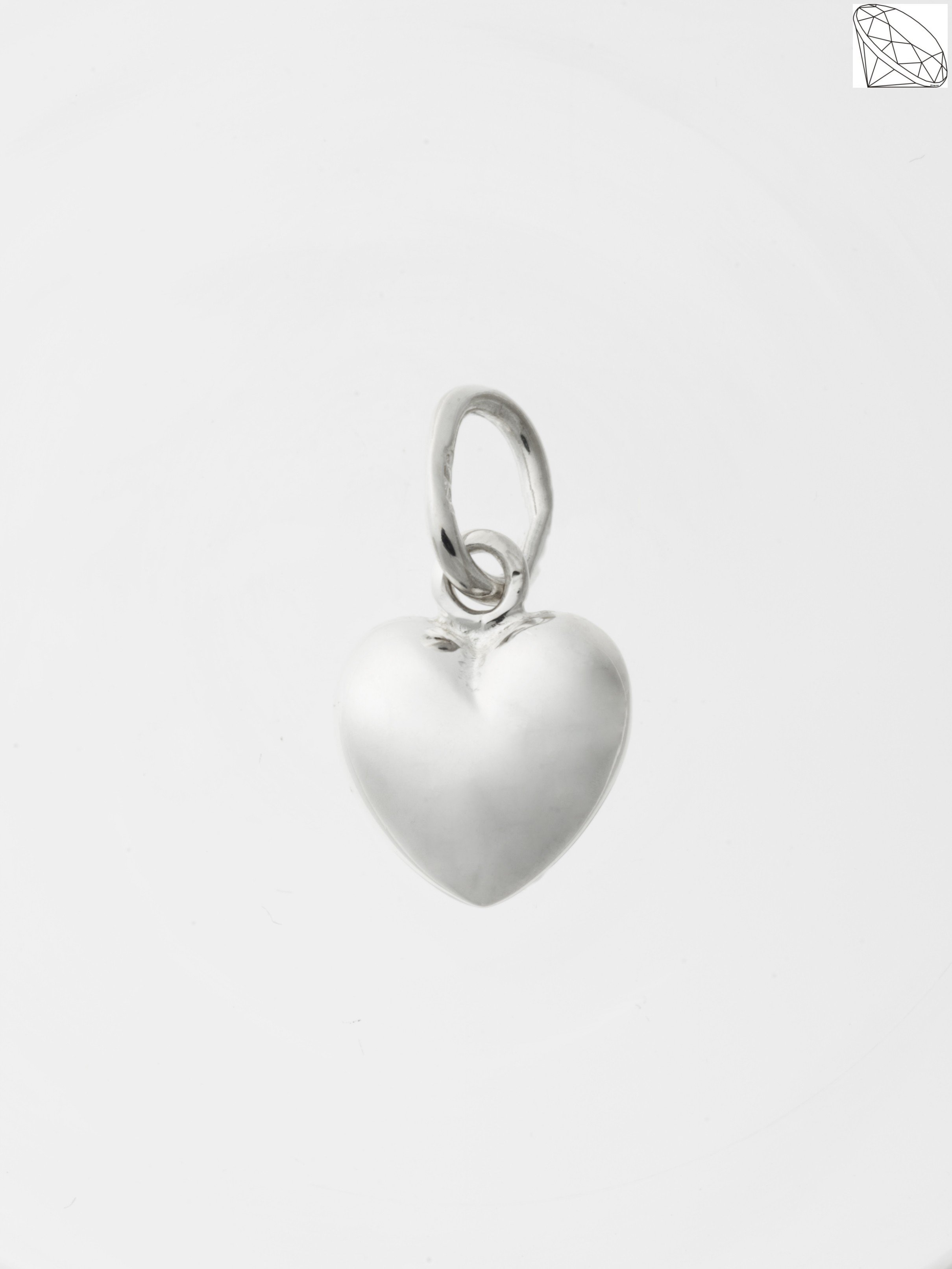 Hjerte slv vedhng 7x7mm - 925