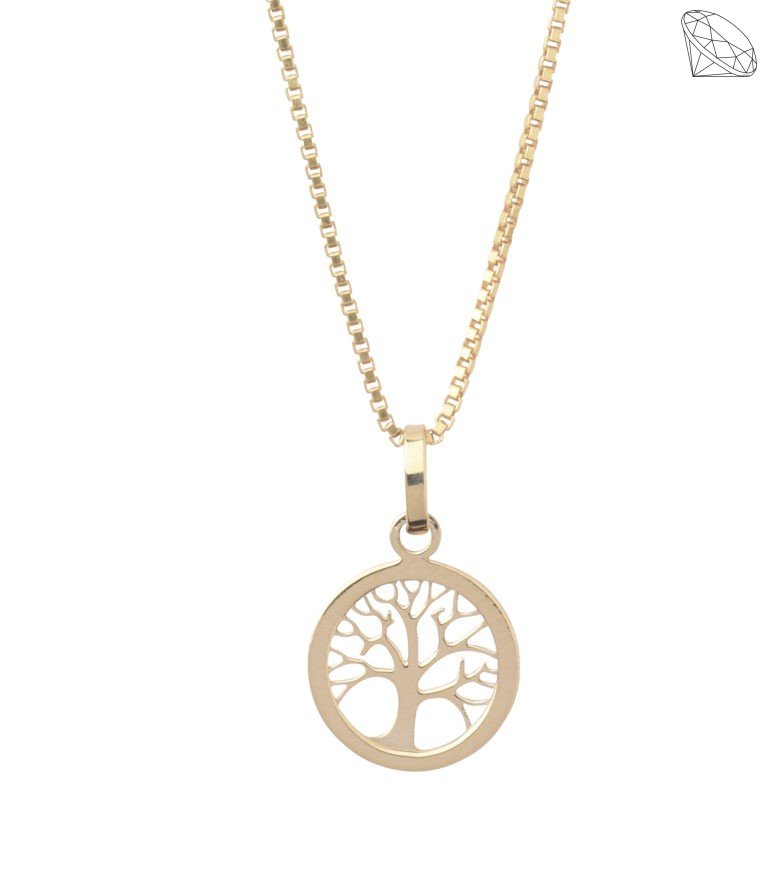 Livets Tr Vedhng 8 karat guld 12mm p slvforgyldt kde