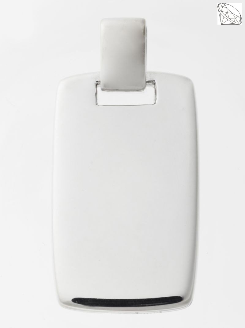 ID Plade Vedhng mat slv 32X22mm kan graveres