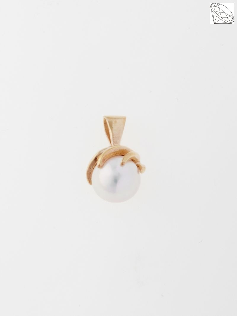 Kulturperle 7-7,5mm i klo vedhng 14 karat guld