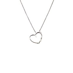 Hjerte bent Vedhng slv rhodineret  med zirkonia p kde