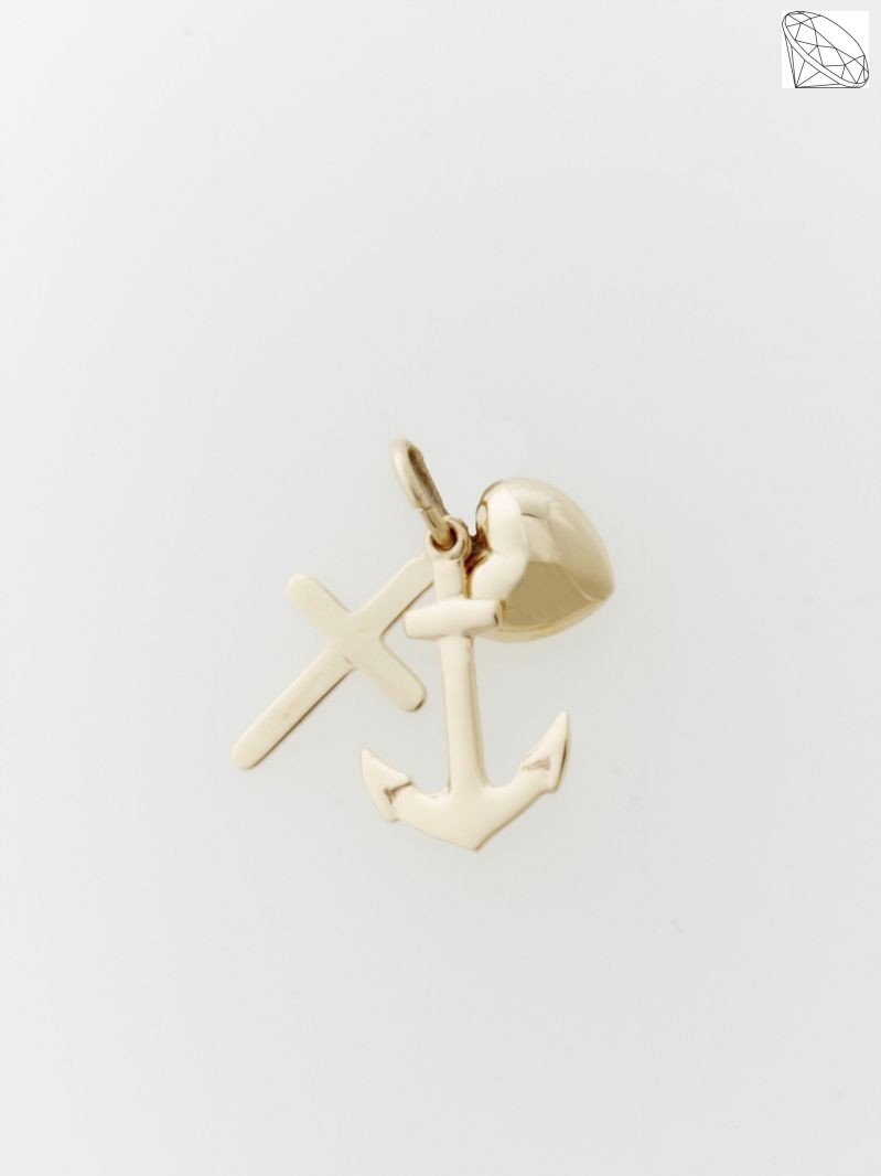 Tro Hb og Krlighed vedhng i 8kt guld - mellem - 333